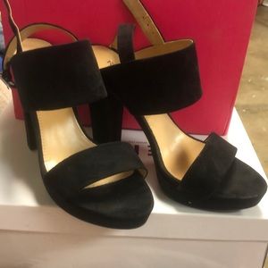 Two strap black heels